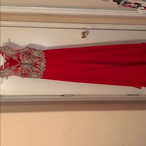 Vibrant Red dress-intricate detailing and beading